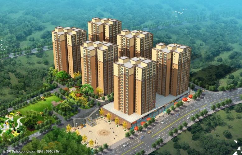 房屋建筑鸟瞰图图片